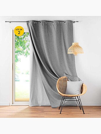 Lot de 2 Rideaux occultant/thermique/phonique doublure amovible Coverline