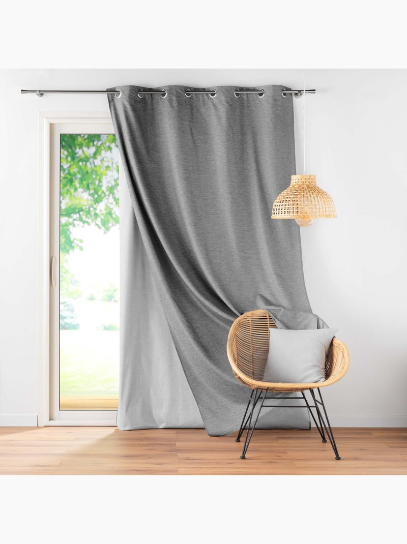 Lot de 2 Rideaux occultant/thermique/phonique doublure amovible Coverline gris anthracite - Kiabi