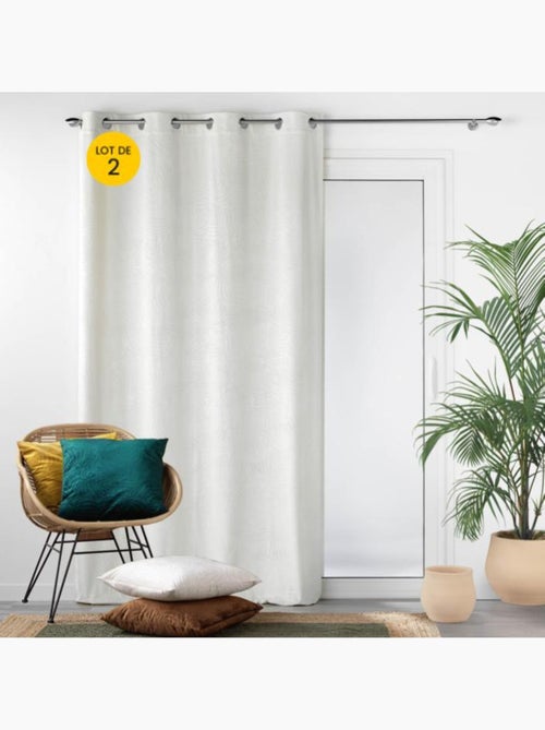 Lot de 2 Rideaux occutant en velours relief - Kiabi