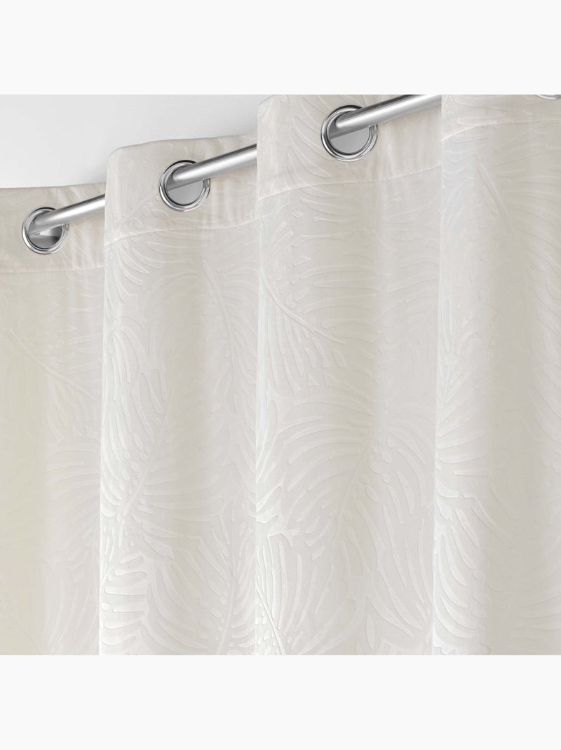 Lot de 2 Rideaux occutant en velours relief Beige naturel - Kiabi