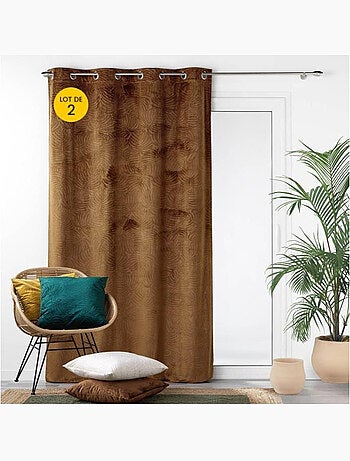 Lot de 2 Rideaux occutant en velours relief