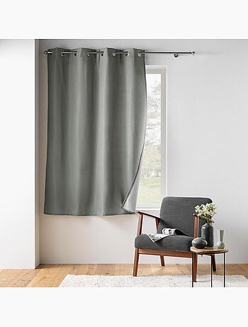 Lot de 2 rideaux petite hauteur isolant thermique microfibre micropolar
