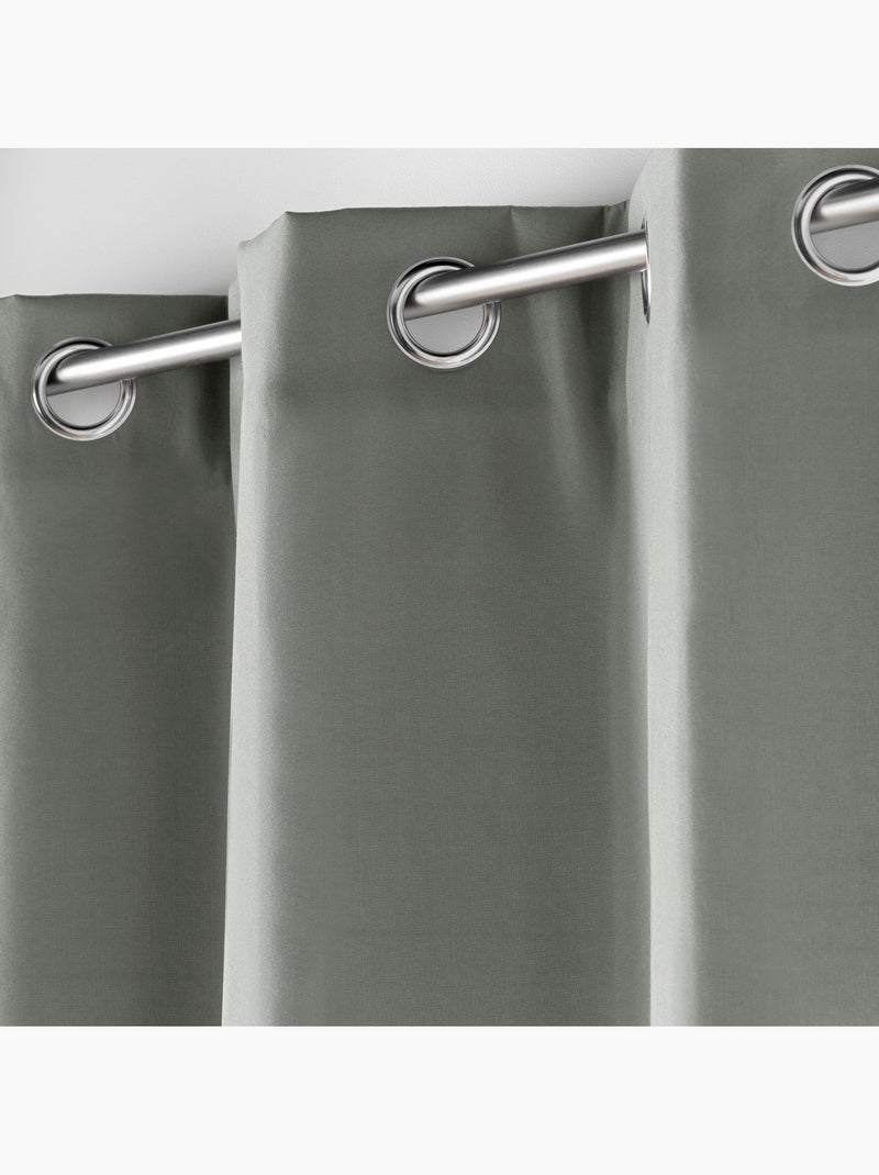 Lot de 2 rideaux petite hauteur isolant thermique microfibre micropolar Gris - Kiabi