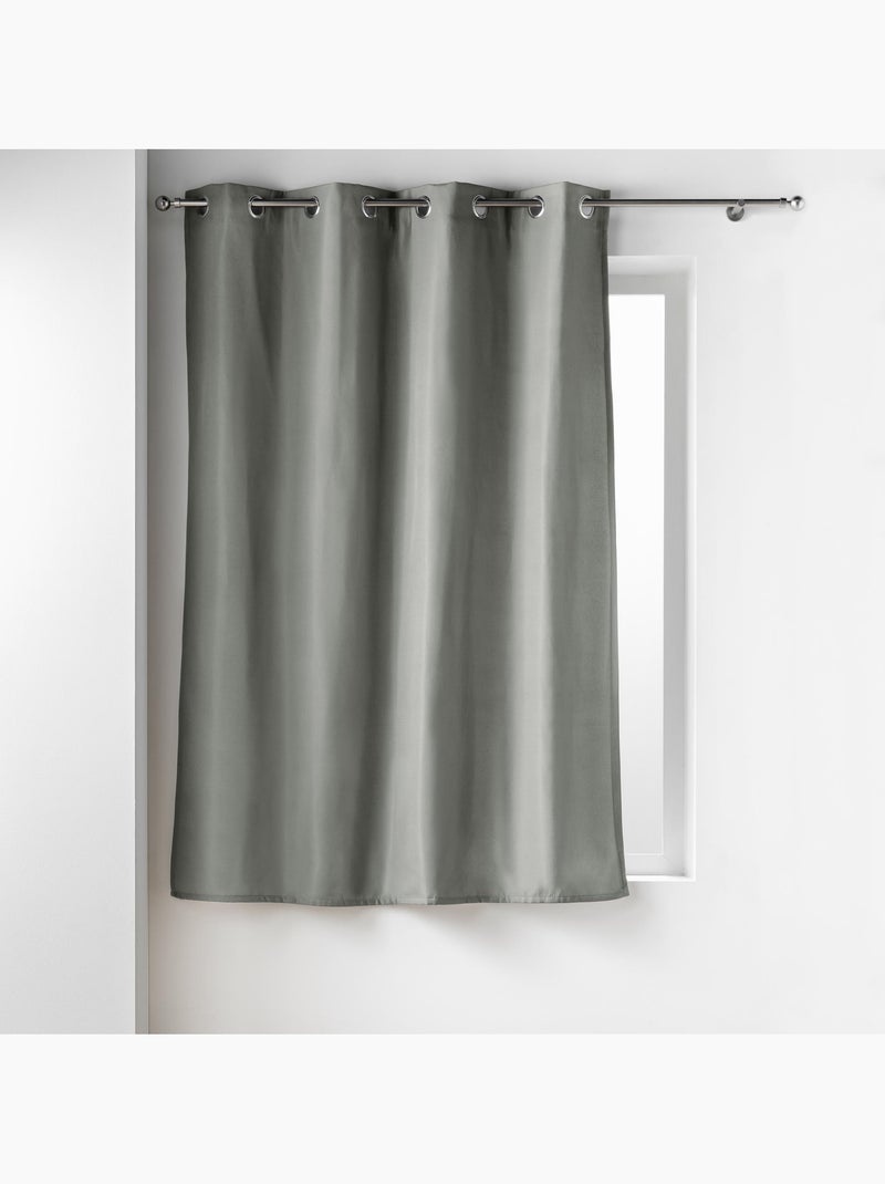 Lot de 2 rideaux petite hauteur isolant thermique microfibre micropolar Gris - Kiabi