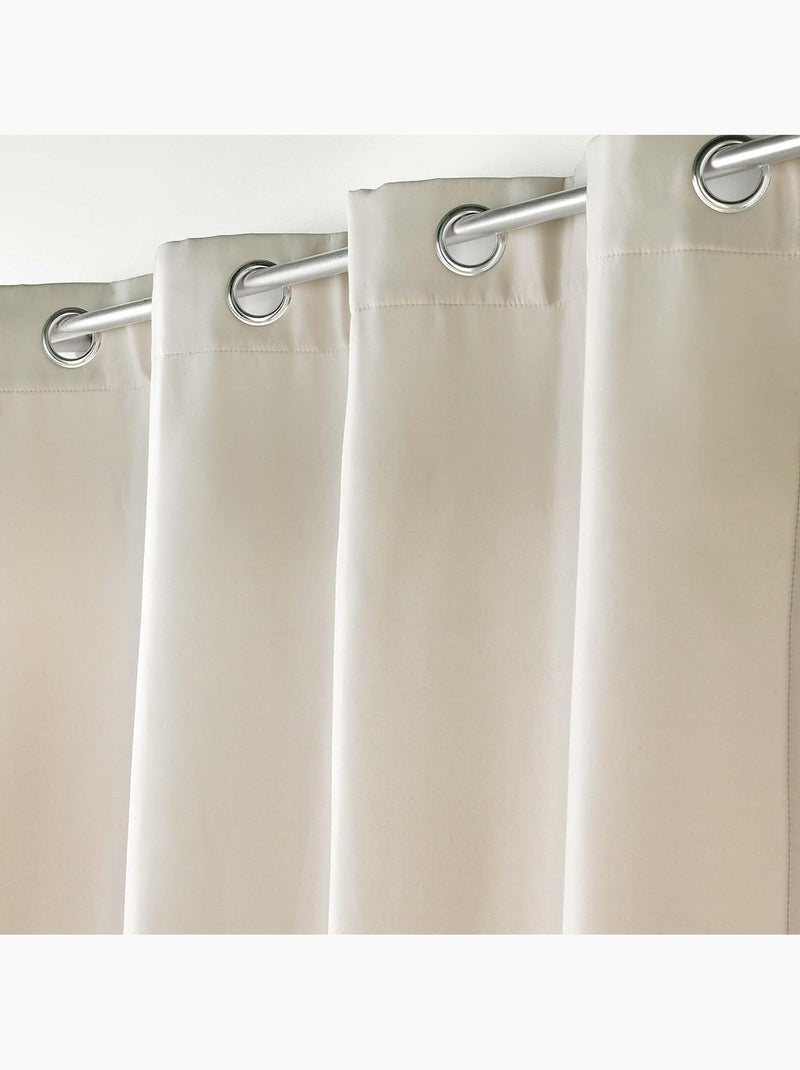 Lot de 2 rideaux petite hauteur isolant thermique microfibre micropolar Lin - Kiabi