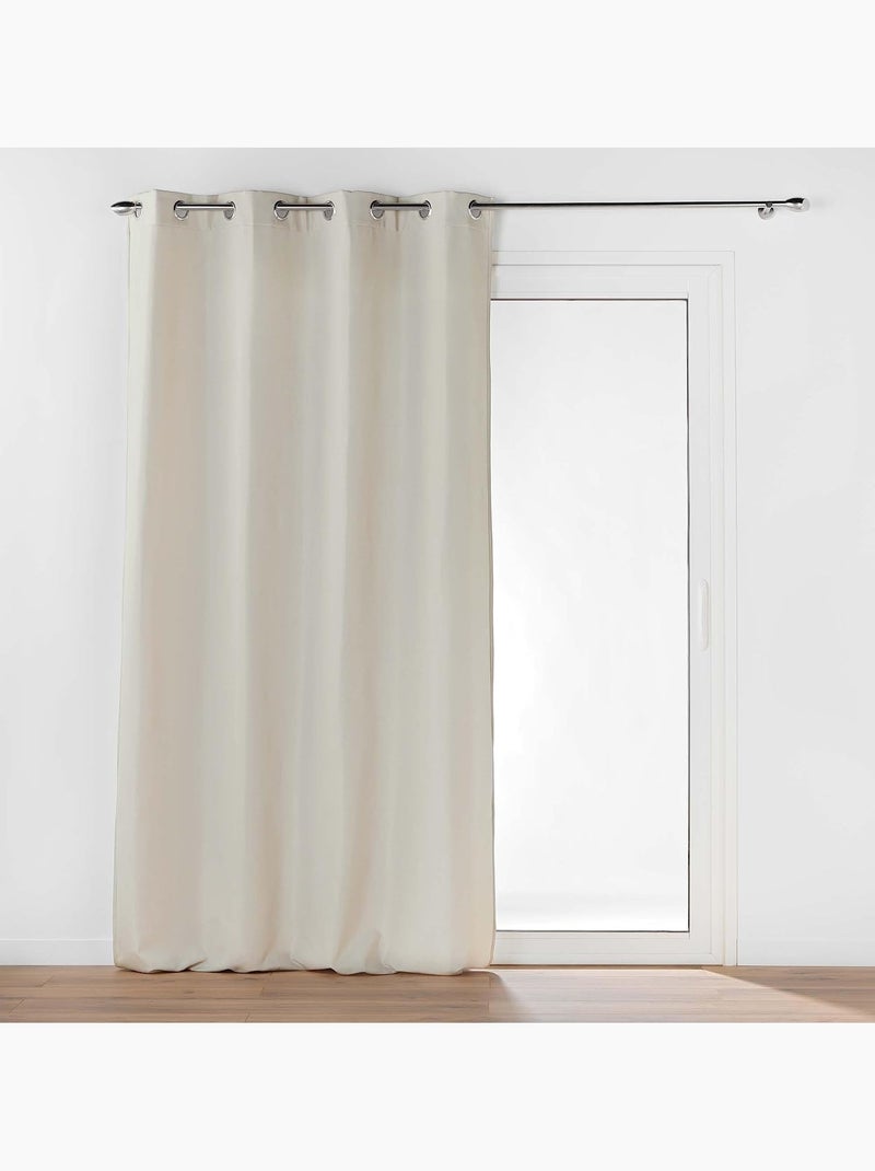 Lot de 2 rideaux petite hauteur isolant thermique microfibre micropolar Lin - Kiabi
