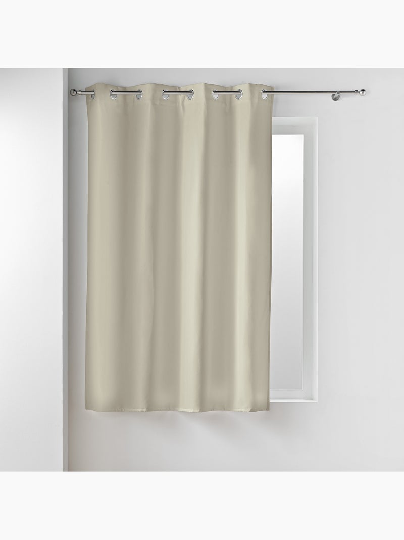 Lot de 2 rideaux petite hauteur isolant thermique microfibre micropolar Lin - Kiabi