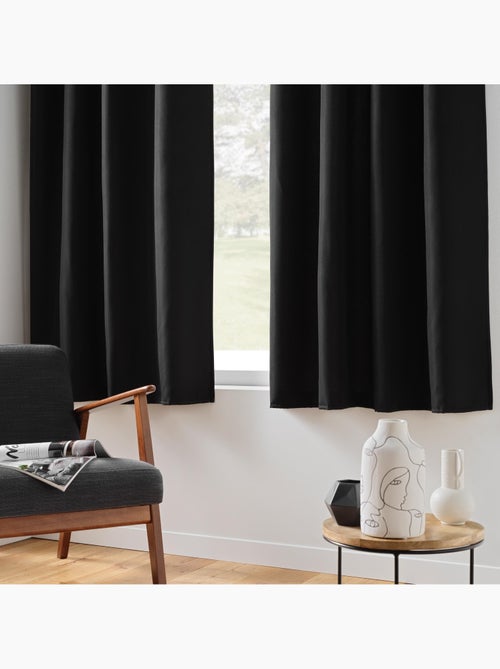 Lot de 2 Rideaux petite hauteur isolant thermique microfibre Micropolar - Kiabi