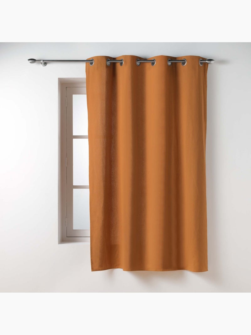 Lot de 2 Rideaux Petite Hauteur – Twily – Polycoton Camel - Kiabi