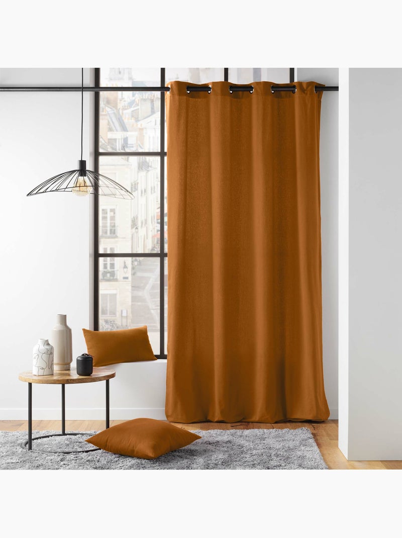 Lot de 2 Rideaux Petite Hauteur – Twily – Polycoton Camel - Kiabi