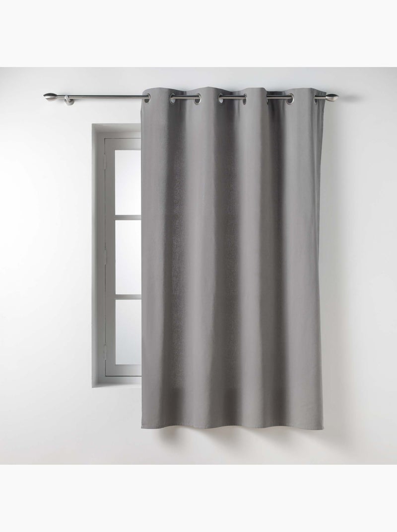 Lot de 2 Rideaux Petite Hauteur – Twily – Polycoton Gris - Kiabi