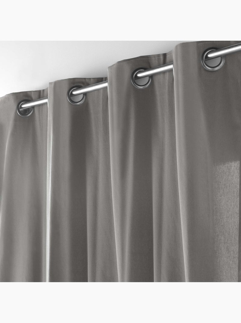 Lot de 2 Rideaux Petite Hauteur – Twily – Polycoton Gris - Kiabi