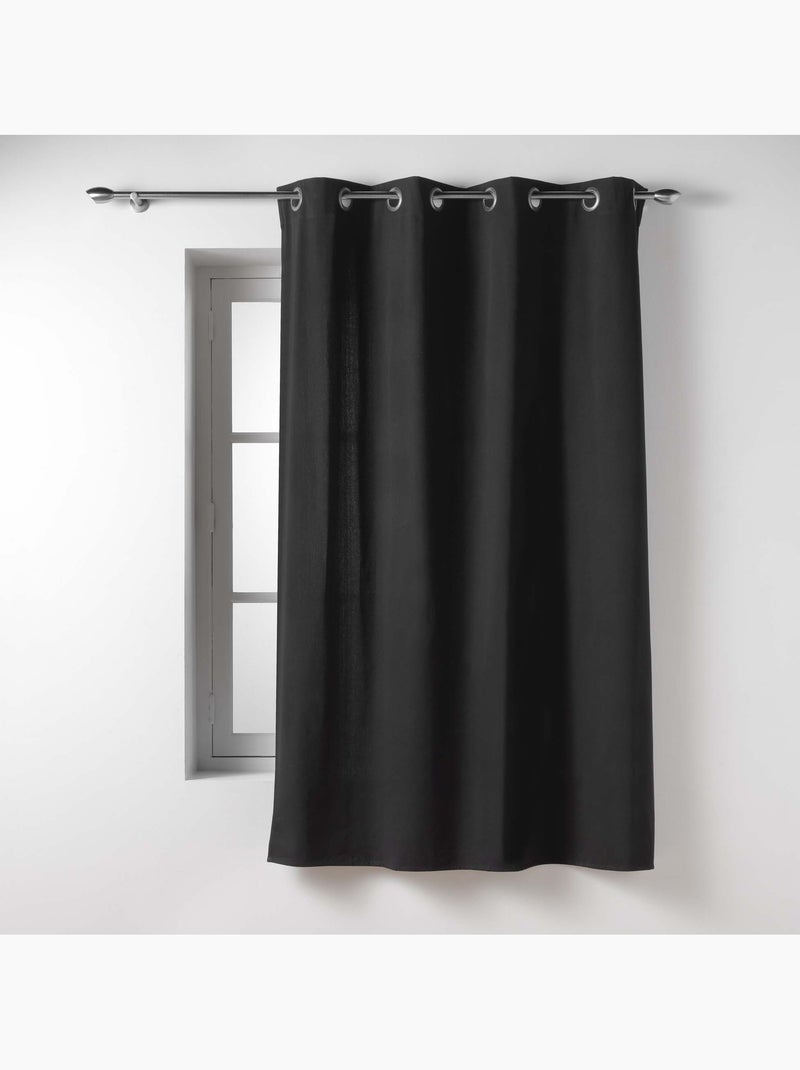 Lot de 2 Rideaux Petite Hauteur – Twily – Polycoton Noir - Kiabi