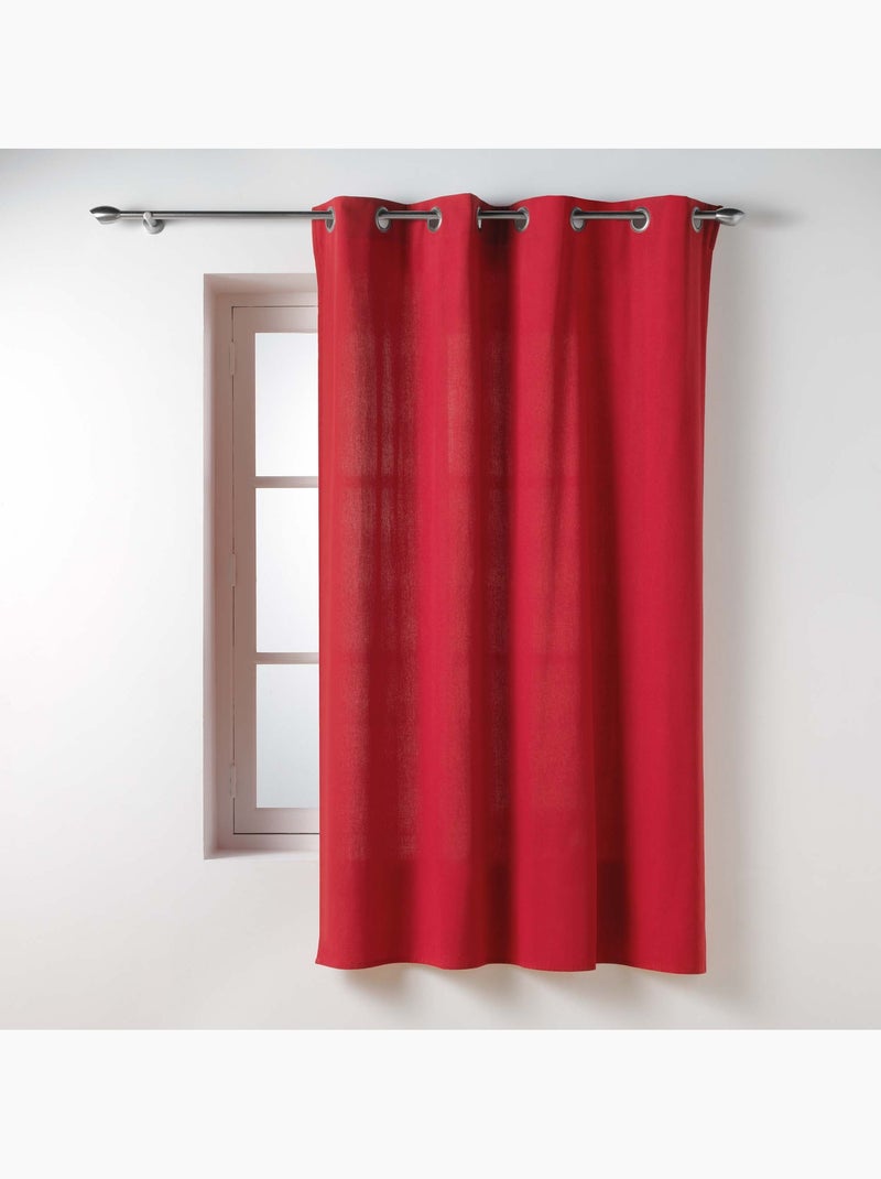 Lot de 2 Rideaux Petite Hauteur – Twily – Polycoton Rouge - Kiabi