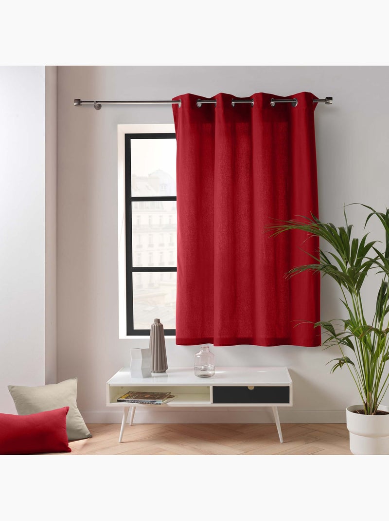 Lot de 2 Rideaux Petite Hauteur – Twily – Polycoton Rouge - Kiabi