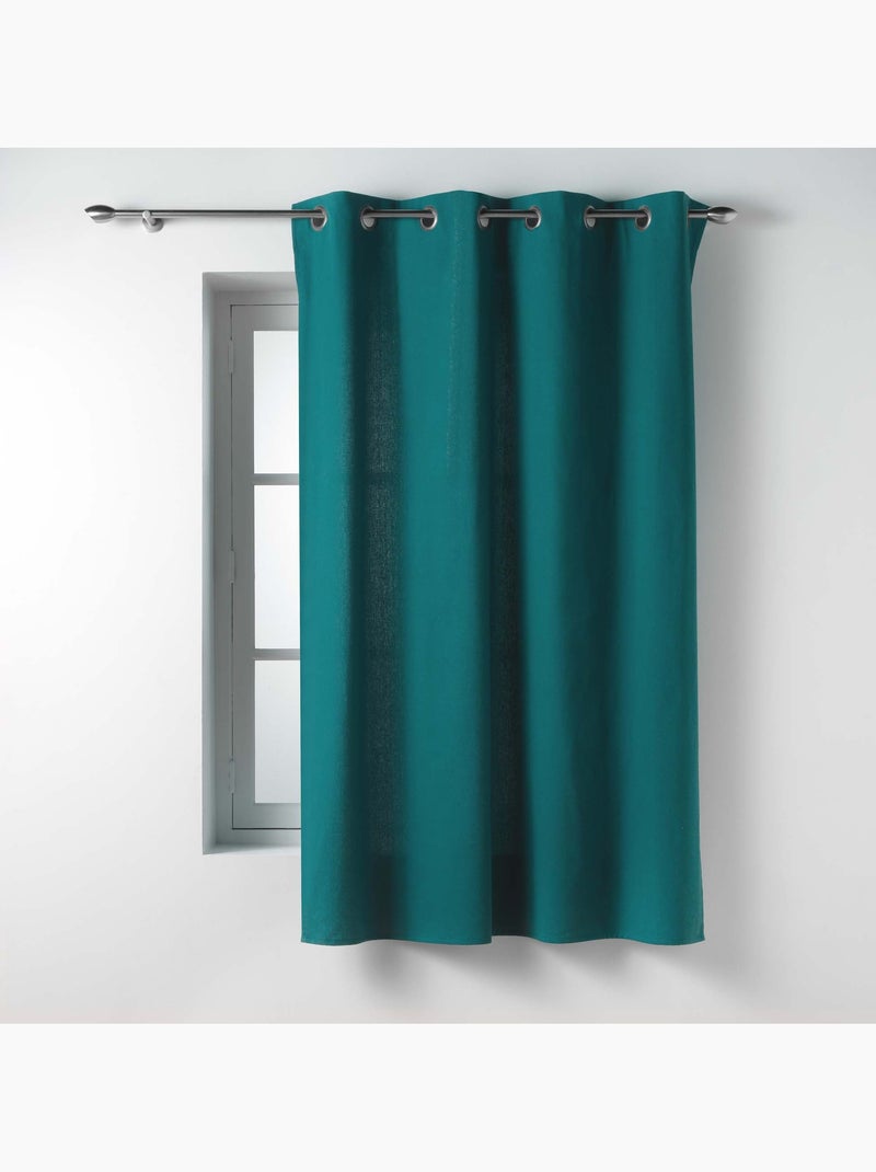 Lot de 2 Rideaux Petite Hauteur – Twily – Polycoton Vert émeraude - Kiabi