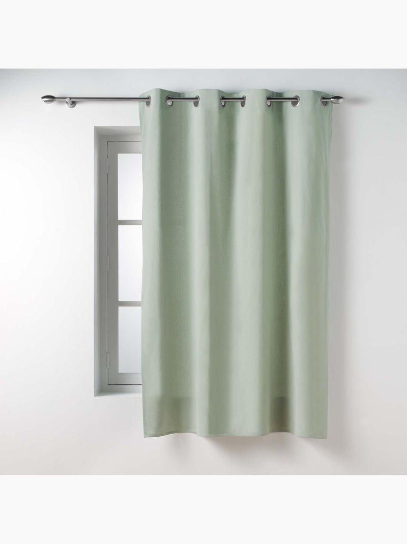 Lot de 2 Rideaux Petite Hauteur – Twily – Polycoton Vert Sauge - Kiabi