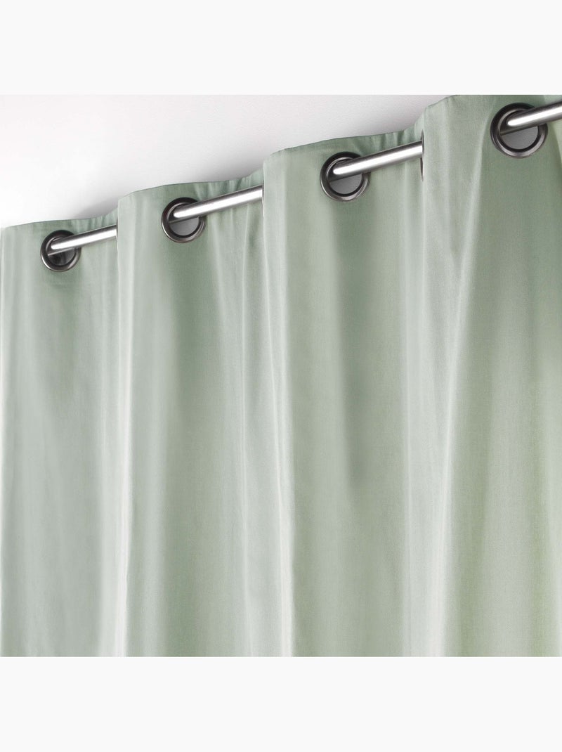 Lot de 2 Rideaux Petite Hauteur – Twily – Polycoton Vert Sauge - Kiabi