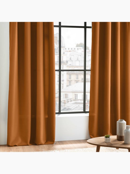 Lot de 2 Rideaux tamisant à Œillets 140 x 260 cm – Polyester Uni Camel - Epure - Kiabi