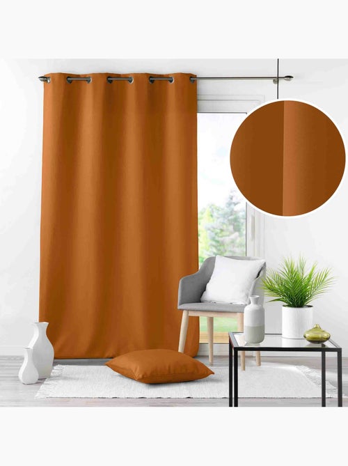 Lot de 2 Rideaux tamisant à Œillets 140 x 260 cm – Polyester Uni Camel - Epure - Kiabi