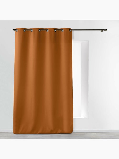 Lot de 2 Rideaux tamisant à Œillets 140 x 260 cm – Polyester Uni Camel - Epure - Kiabi