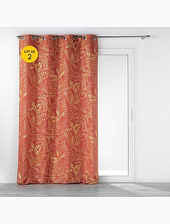 Lot de 2 Rideaux tamisant à oeillets