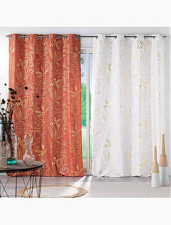 Lot de 2 Rideaux tamisant à oeillets