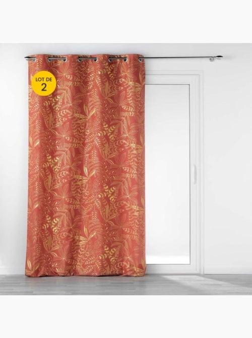 Lot de 2 Rideaux tamisant à oeillets - Kiabi