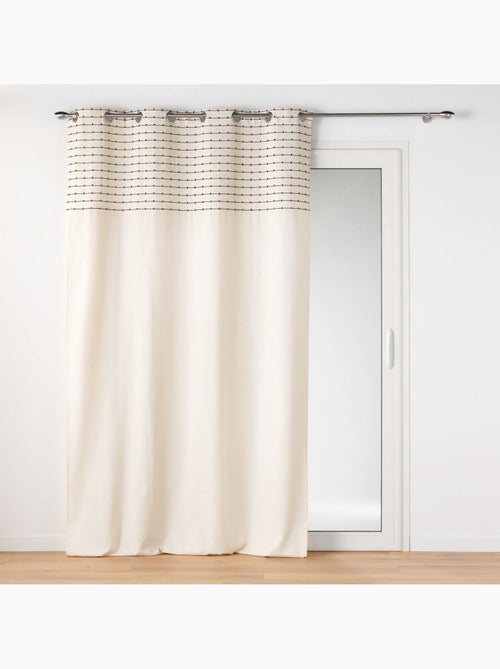 Lot de 2 Rideaux tamisant coton recyclé + fils coupés Linechic - Kiabi