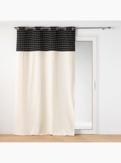 Lot de 2 Rideaux tamisant coton recyclé + fils coupés Linechic - Kiabi