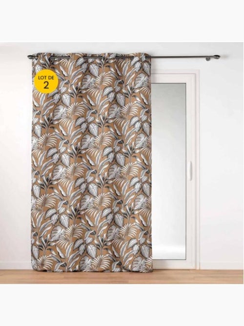 Lot de 2 Rideaux tamisant polyester imprimé - Kiabi