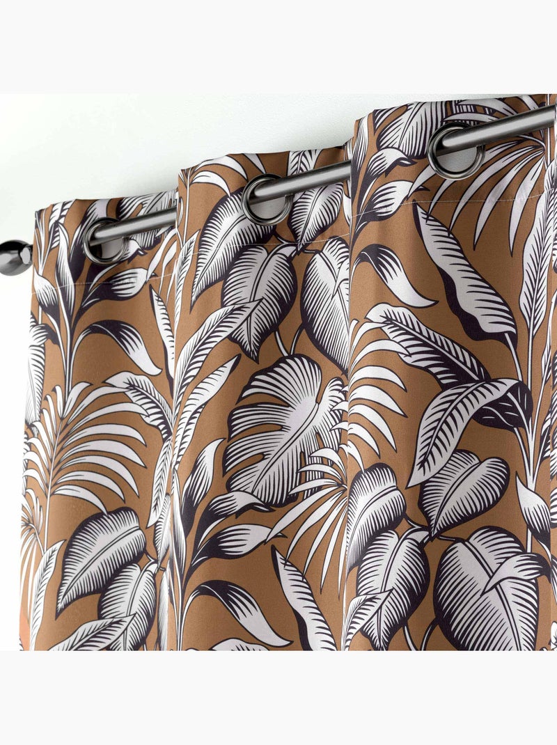 Lot de 2 Rideaux tamisant polyester imprimé Camel - Kiabi