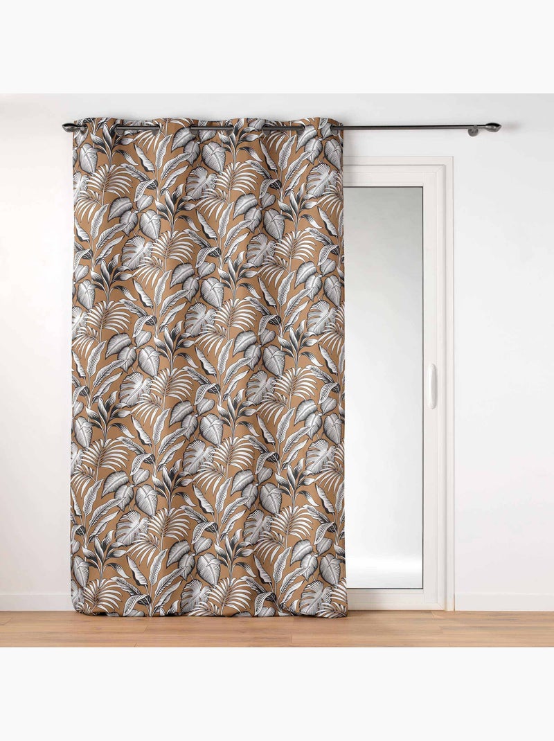Lot de 2 Rideaux tamisant polyester imprimé Camel - Kiabi