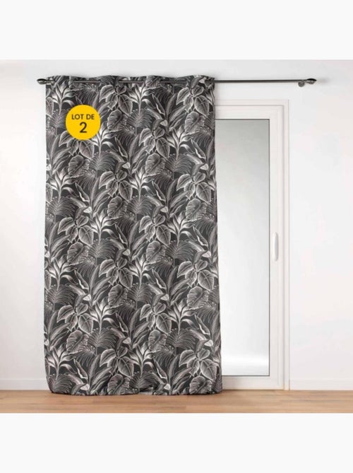 Lot de 2 Rideaux tamisant polyester imprimé - Kiabi