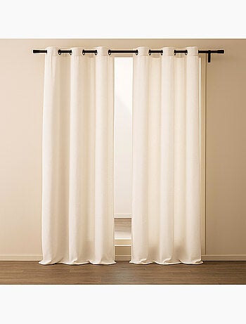 Lot de 2 rideaux tamisants à œillets – Bouclette unie WINONY