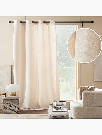 Lot de 2 rideaux tamisants à œillets – Bouclette unie WINONY