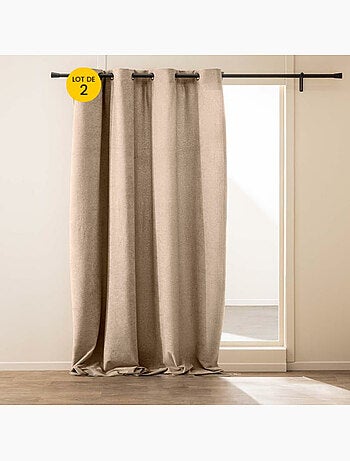Lot de 2 rideaux tamisants à œillets – Bouclette unie WINONY