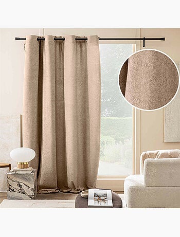 Lot de 2 rideaux tamisants à œillets – Bouclette unie WINONY