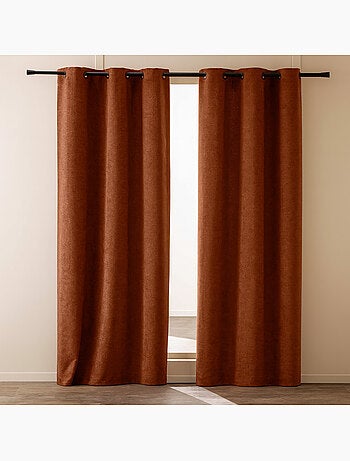 Lot de 2 rideaux tamisants à œillets – Bouclette unie WINONY