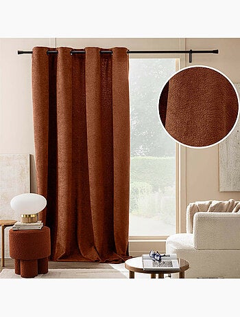 Lot de 2 rideaux tamisants à œillets – Bouclette unie WINONY