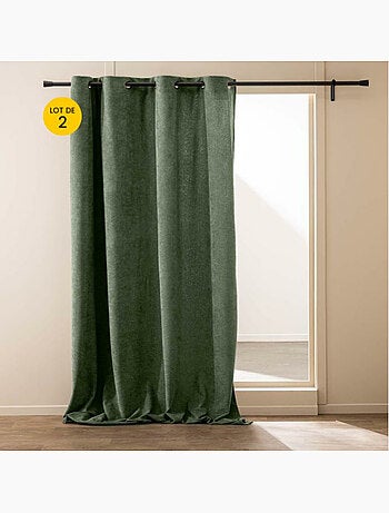 Lot de 2 rideaux tamisants à œillets – Bouclette unie WINONY