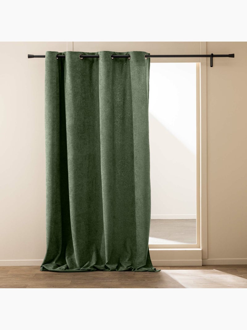 Lot de 2 rideaux tamisants à œillets – Bouclette unie WINONY Vert - Kiabi