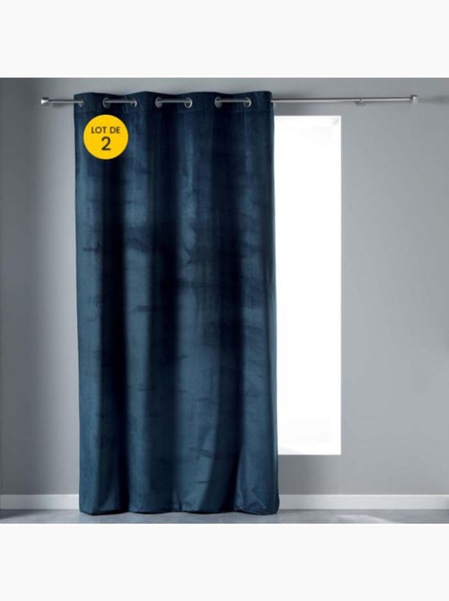 Lot de 2 Rideaux Tamisants à Œillets – Velours Doux – Velvetine - Kiabi