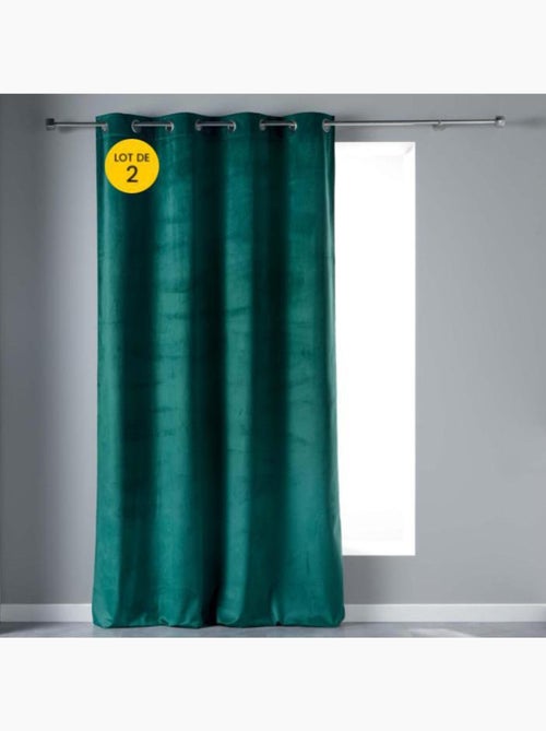 Lot de 2 Rideaux Tamisants à Œillets – Velours Doux – Velvetine - Kiabi