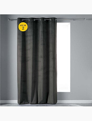 Lot de 2 Rideaux Tamisants à Œillets – Velours Doux – Velvetine