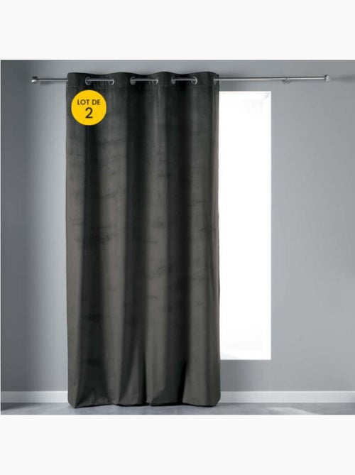 Lot de 2 Rideaux Tamisants à Œillets – Velours Doux – Velvetine - Kiabi