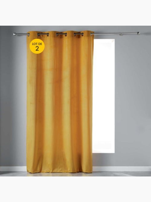 Lot de 2 Rideaux Tamisants à Œillets – Velours Doux – Velvetine - Kiabi