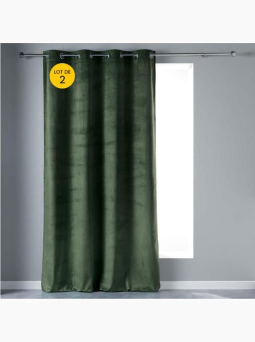 Lot de 2 Rideaux Tamisants à Œillets – Velours Doux – Velvetine - Kiabi