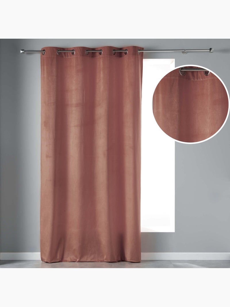 Lot de 2 Rideaux Tamisants à Œillets – Velours Doux – Velvetine Rose - Kiabi