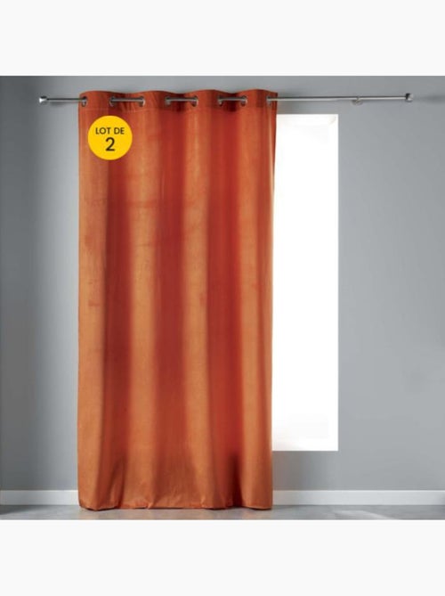 Lot de 2 Rideaux Tamisants à Œillets – Velours Doux – Velvetine - Kiabi